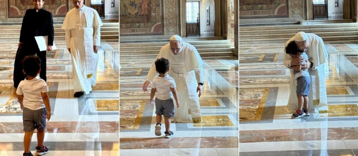 El tierno abrazo entre León XIV y un niño que se acercó corriendo a saludarlo