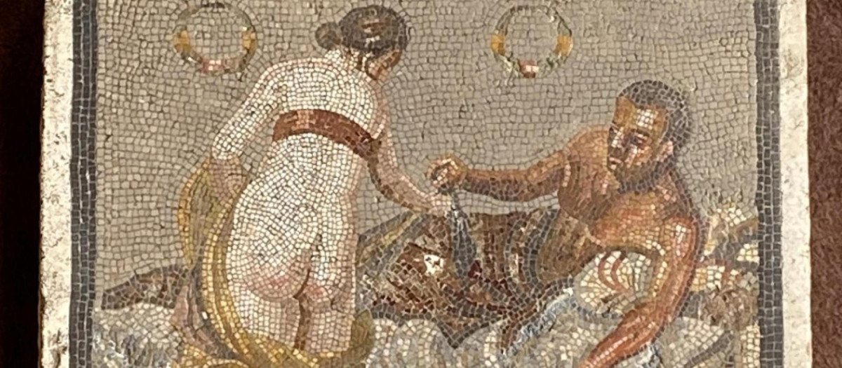 Imagen del mosaico devuelto a Pompeya