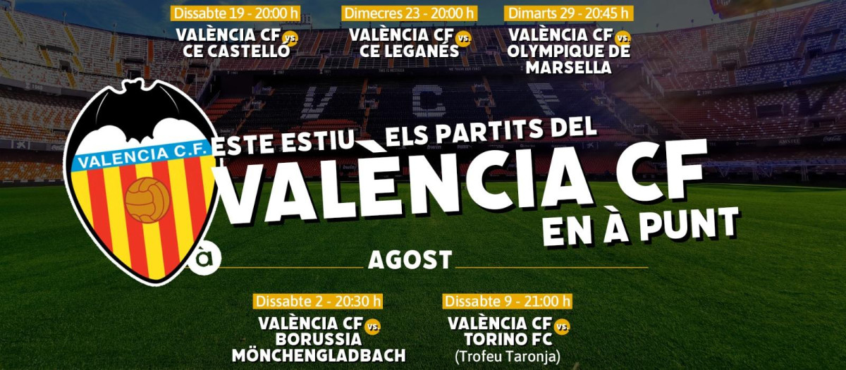 Imagen del cartel de la pretemporada del Valencia