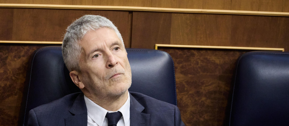 El ministro del Interior, Fernando Grande-Marlaska, durante un pleno en el Congreso de los Diputados