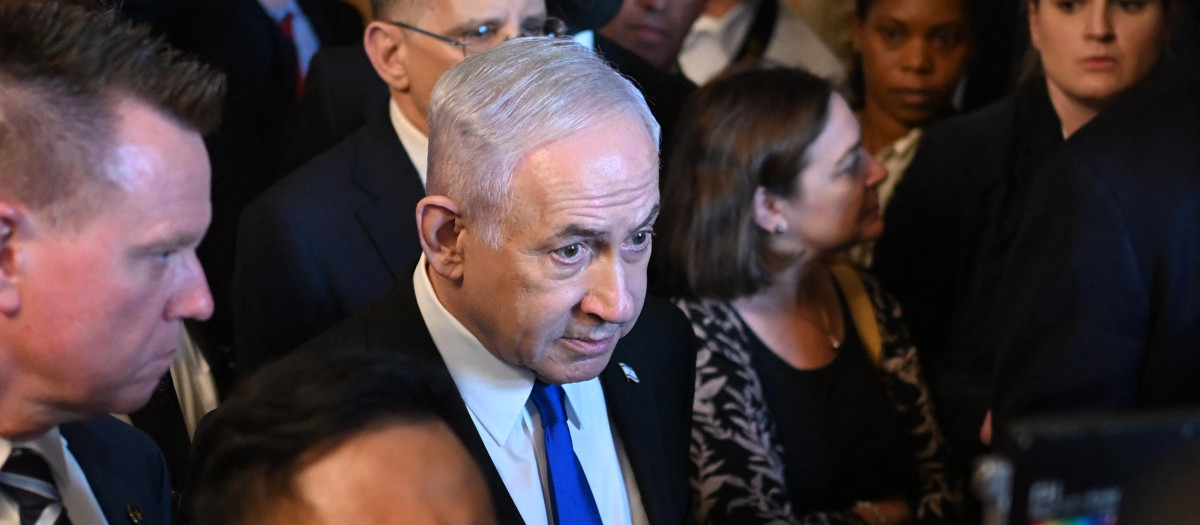 El primer ministro israelí, Benjamin Netanyahu, durante su visita a Washington