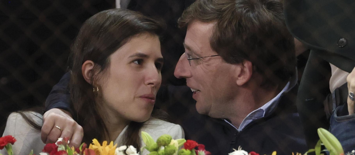 Politician Jose Luis Martinez Almeida and Teresa Urquijo during Masters Series Madrid 2024 in Madrid on Tuesday, 30 April 2024