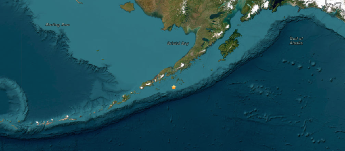Epicentro del terremoto de 7,3 grados en Alaska