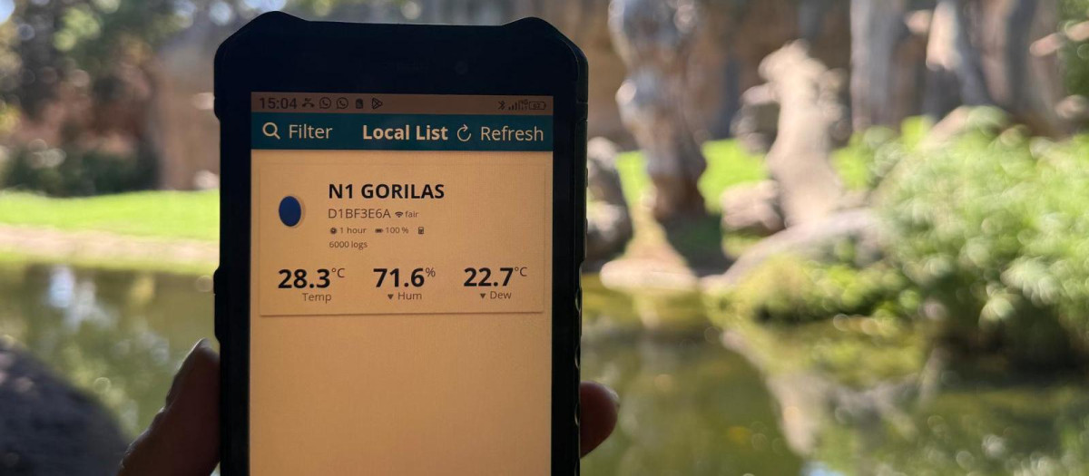 Imagen de la medición de temperaturas y sensación térmica en Bioparc Valencia