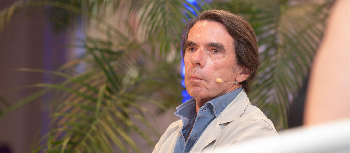 El expresidente del Gobierno, José María Aznar, durante un acto del PP de Ibiza