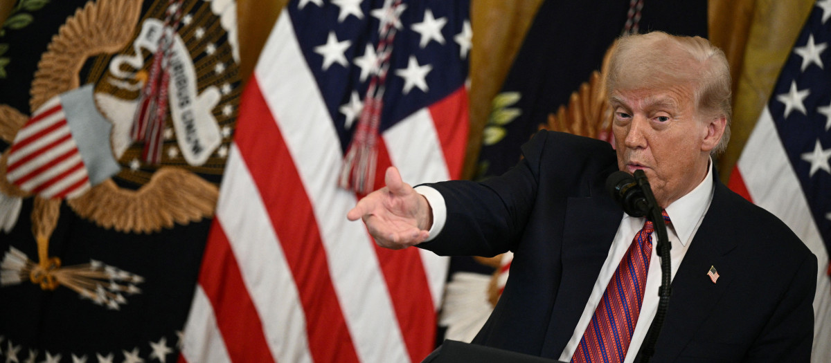 El presidente de Estados Unidos, Donald Trump, en la Sala Este de la Casa Blanca
