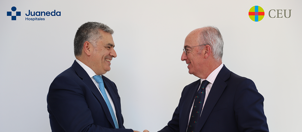 Rodrigo Martín Velayos, consejero delegado de Juaneda y Javier Tello Bellosillo, director general del CEU
