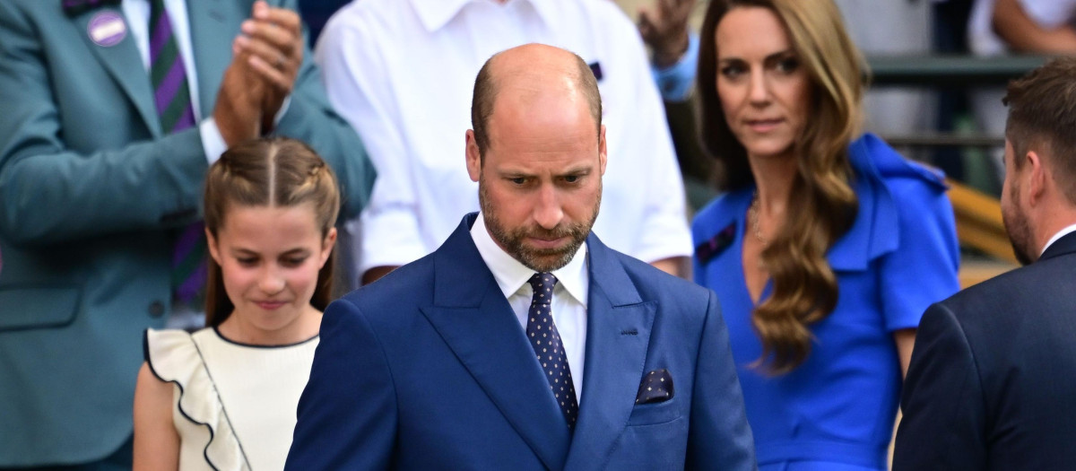 Mandatory Credit: Photo by Victoria Jones/Shutterstock (15392291az)
Prince William, Catherine Princess of Wales, Prince George and Princess Charlotte in the Royal Box on Centre Court
Wimbledon Tennis Championships, Day 14, The All England Lawn Tennis and Croquet Club, London, UK - 13 Jul 2025 *** Local Caption *** .