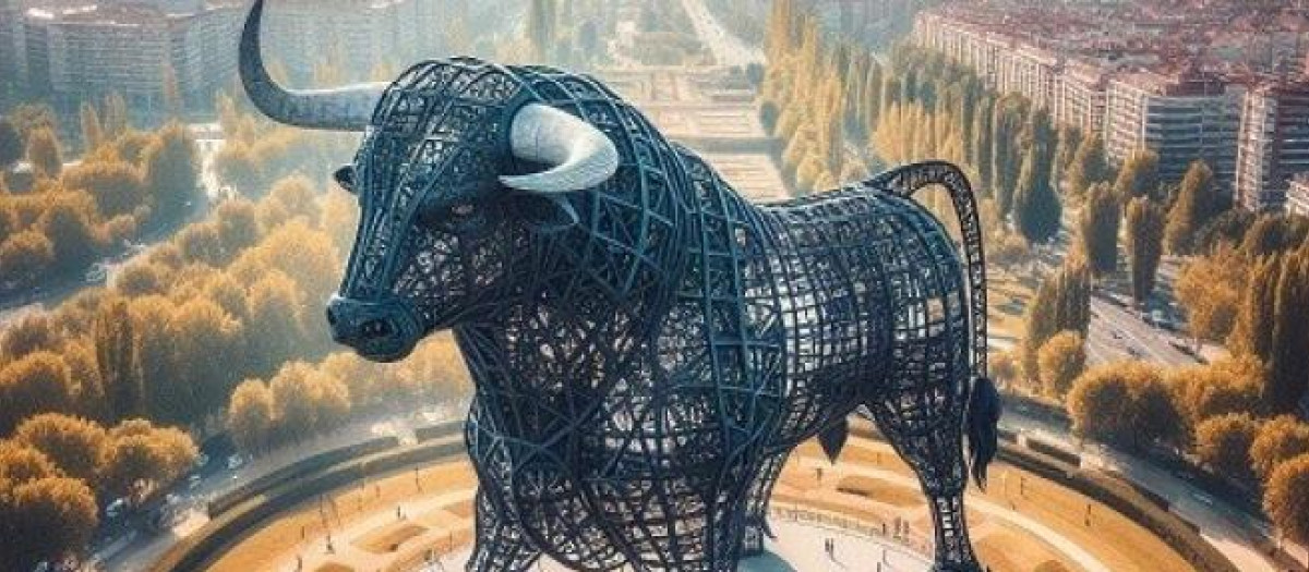 Recreación del monumento 'El Toro de España' una vez finalizado