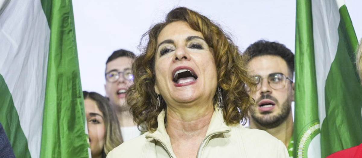 La vicepresidenta primera y ministra de Hacienda, María Jesús Montero, durante el Congreso del PSOE de Andalucía
