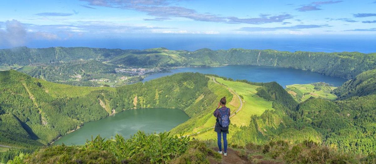El icónico cráter de Lagoa das Sete Cidades.