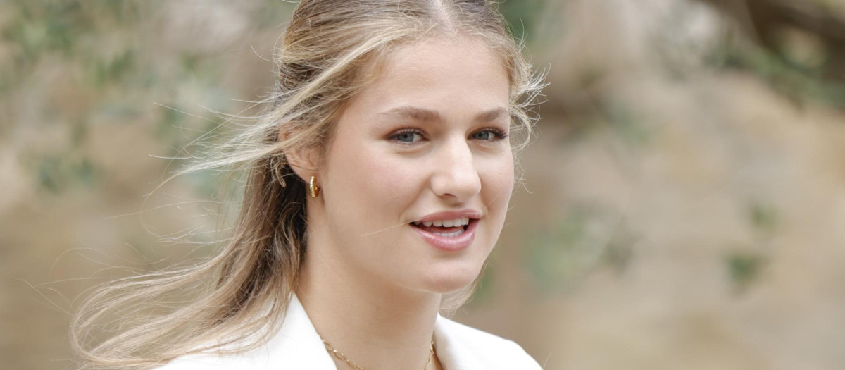 La Princesa de Asturias y Gerona, este jueves, durante su visita a San Martín Vell