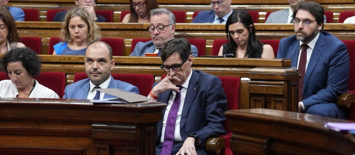 El presidente de la Generalitat de Cataluña, Salvador Illa, esta semana en el Parlament