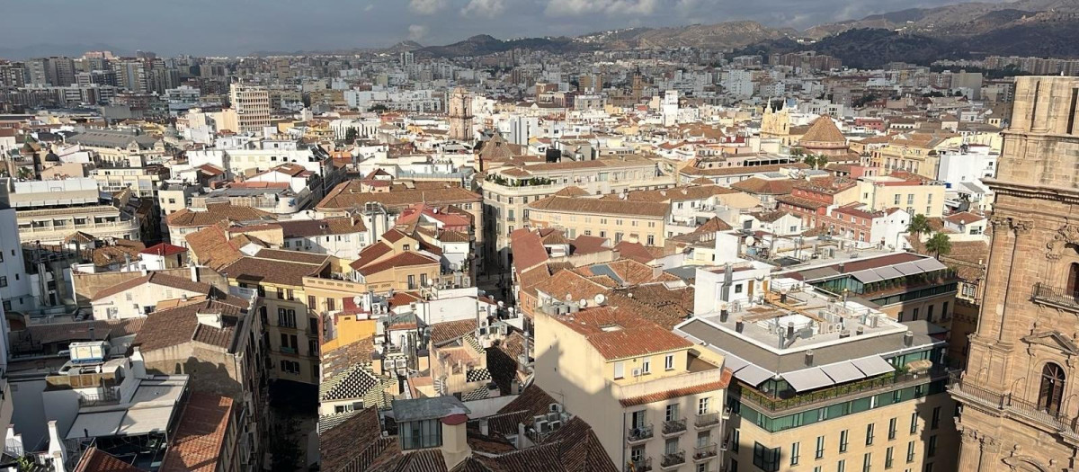 Vista aérea del distrito Centro de Málaga