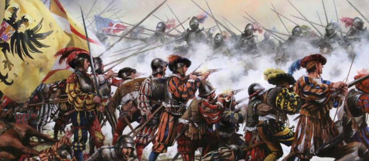 'Batalla de Pavía'. Obra de Augusto Ferrer-Dalmau