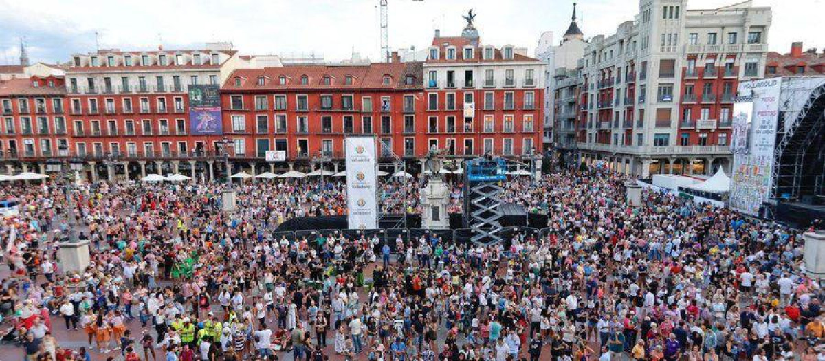 La Plaza Mayor de Valladolid, durante las Fiestas de 2023