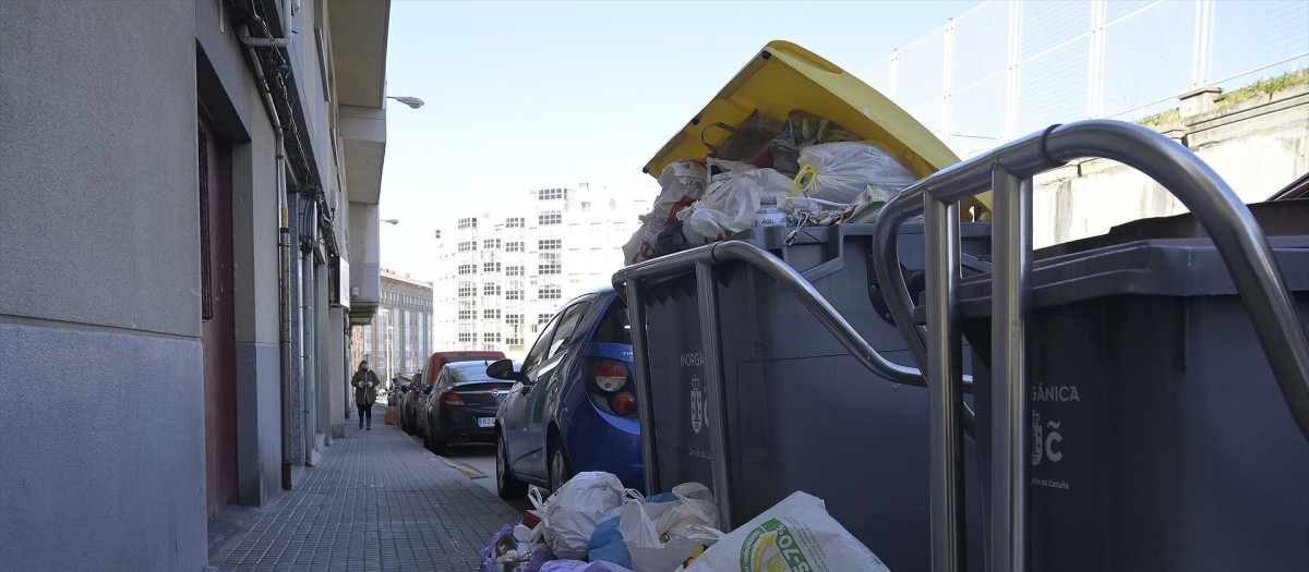 Contenedores de basura en La Coruña