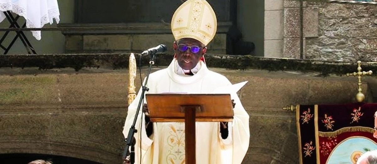 El cardenal guineano, durante la celebración multitudinaria del pasado día 26