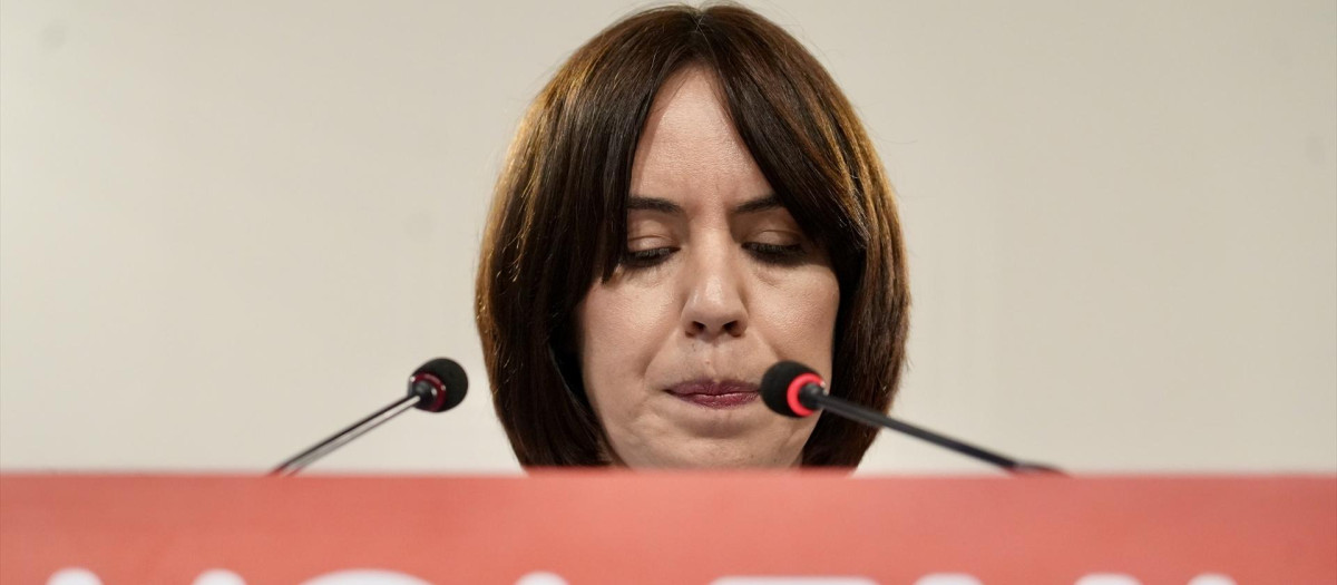 Imagen tomada este jueves de Diana Morant en la sede del PSPV-PSOE en Valencia