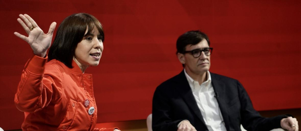 Imagen de archivo de Diana Morant y Salvador Illa en un acto del PSOE