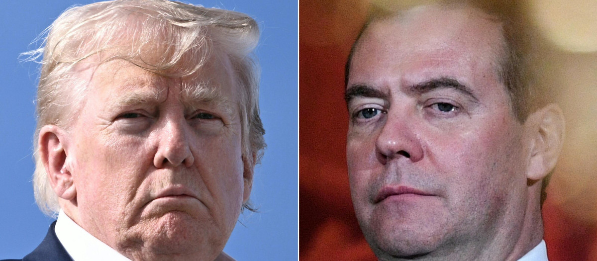 Donald Trump presidente de EE.UU. y Dmitry Medvedev vicepresidente del Consejo de Seguridad de Rusia