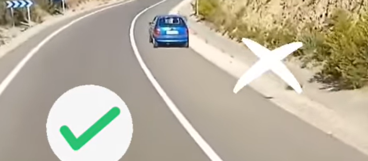 Imagen de la publicación de un conductor circulando por el arcén en San Vicente del Raspeig, Alicante