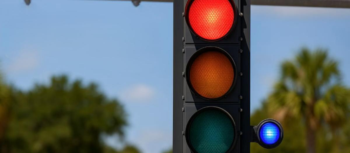 Imagen de la luz de color azul