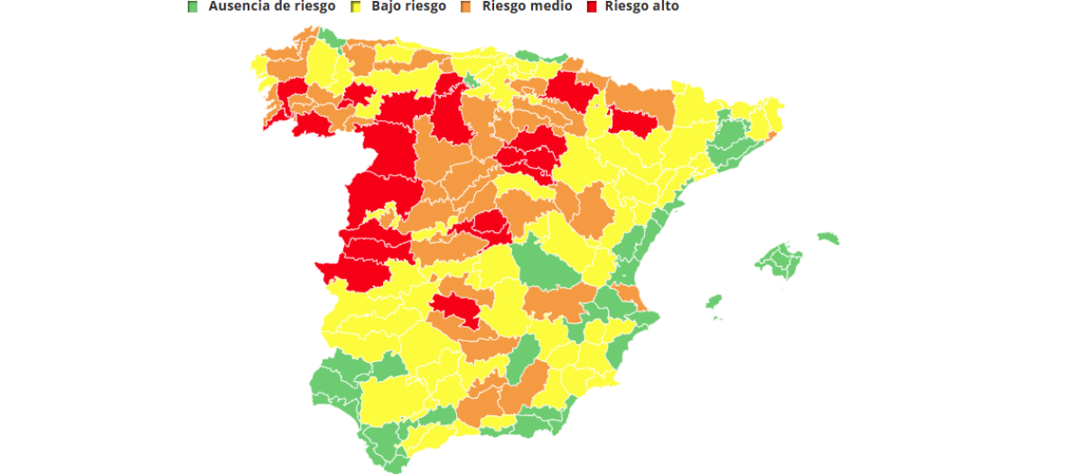 Mapa de niveles de riesgo para la salud