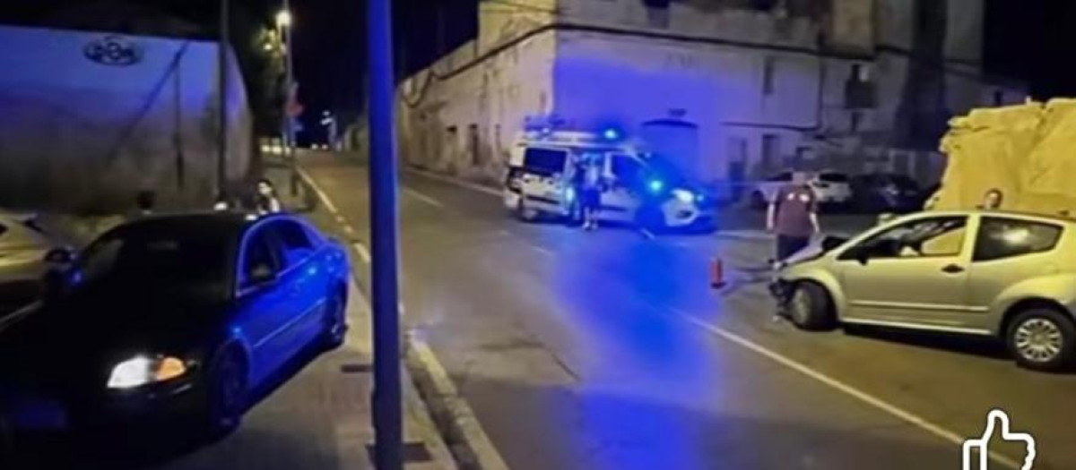 Imagen de uno de los accidentes de tráfico que aparecen en el vídeo de concienciación de la Policía Local de Onda