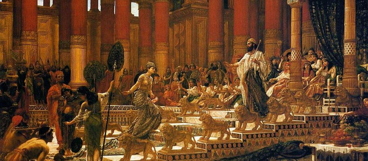 'La visita de la reina de Saba al rey Salomón', óleo sobre lienzo de Edward Poynter.