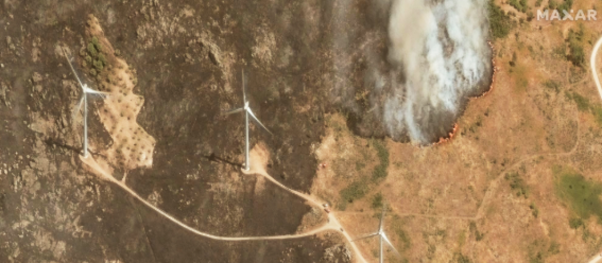 Incendios activos cerca de Transcoso, Portugal