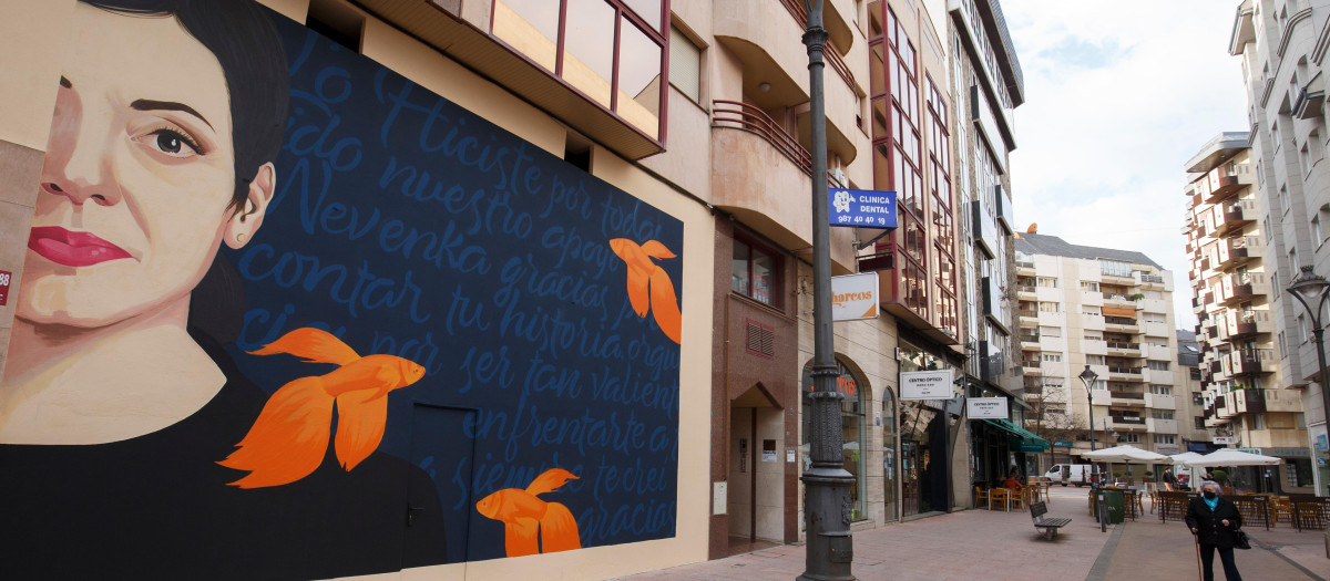 Mural en honor a Nevenka en Ponferrada que ha sido eliminado