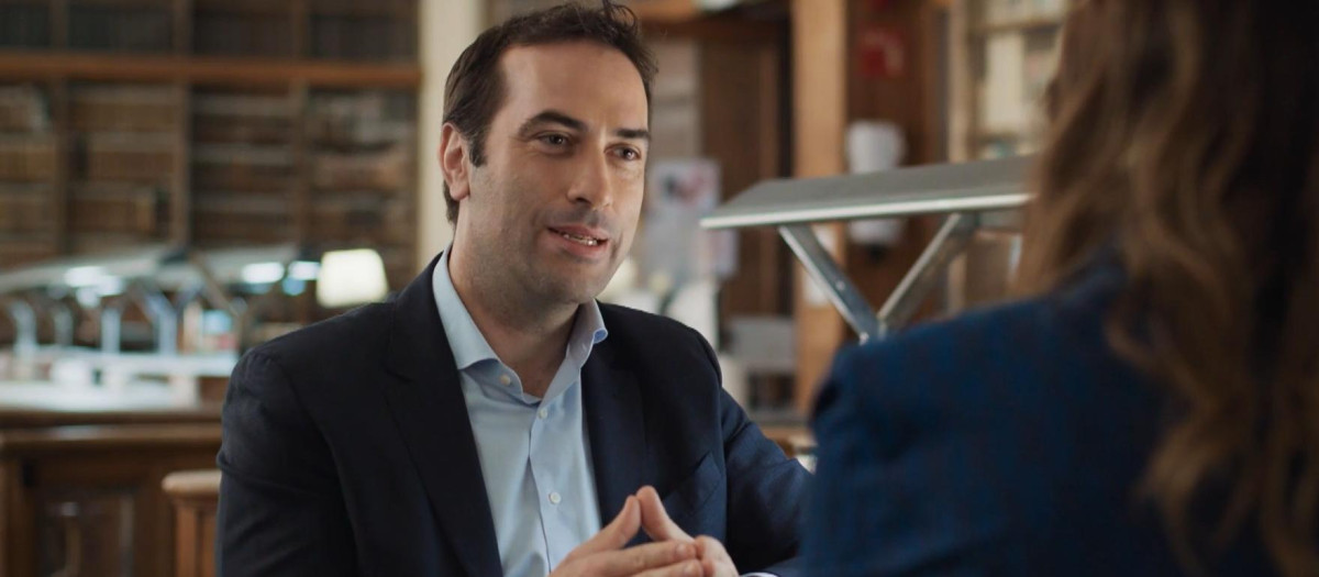 Carlos Cuerpo, durante su entrevista con Isabel Jiménez