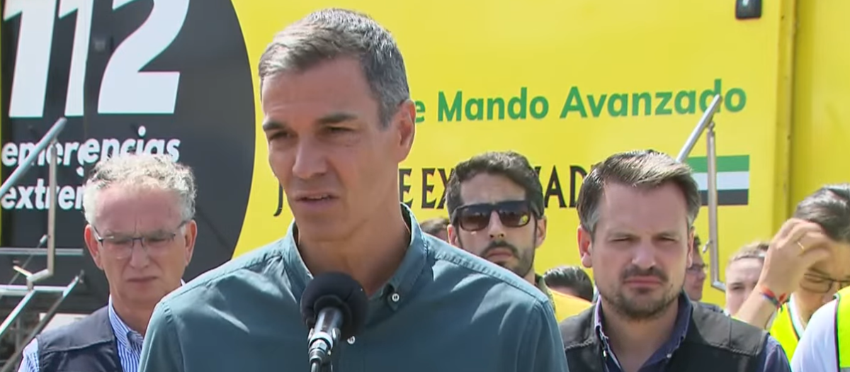 El presidente del Gobierno, Pedro Sánchez, este martes en Extremadura