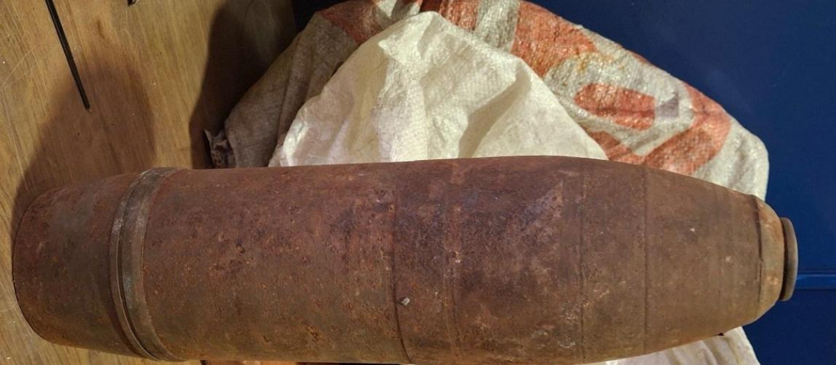 Un poryectil de artillería hallado en Valladolid