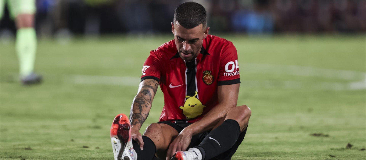 Dani Rodríguez, en el partido frente al Barcelona de la primera jornada
