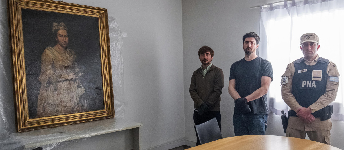 El cuadro robado por los nazis tras ser entregado a las autoridades en Argentina