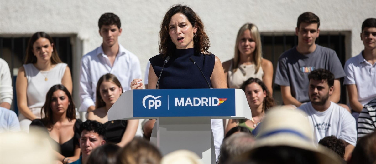 La presidenta del PP regional y de la Comunidad de Madrid, Isabel Díaz Ayuso, interviene en el inicio del curso político del PP de Madrid