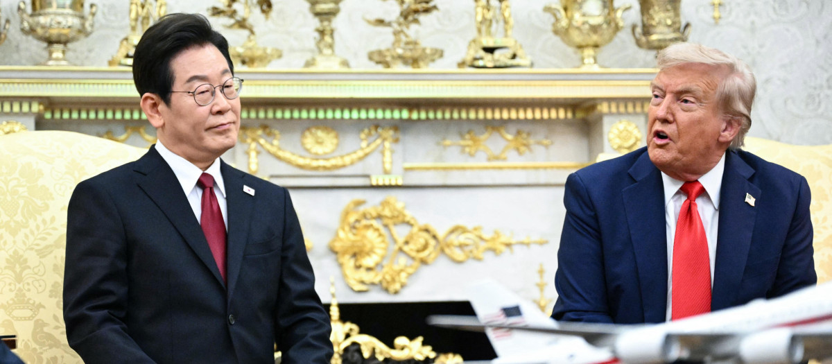 El presidente de Corea del Sur Lee Jae Myung y el presidente de EE.UU. Donald Trump en la Casa Blanca