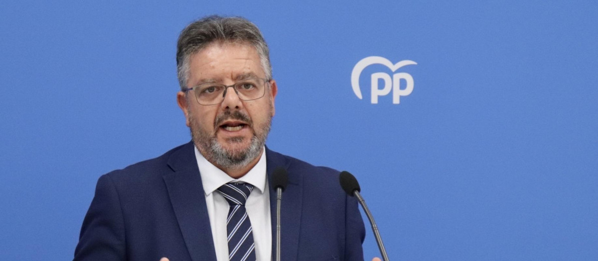 (Foto de ARCHIVO)
El viceportavoz parlamentario del Partido Popular de Castilla-La Mancha en las Cortes Regionales, Juan Antonio Moreno Moya, en rueda de prensa.

REMITIDA / HANDOUT por PP
Fotografía remitida a medios de comunicación exclusivamente para ilustrar la noticia a la que hace referencia la imagen, y citando la procedencia de la imagen en la firma
29/8/2023