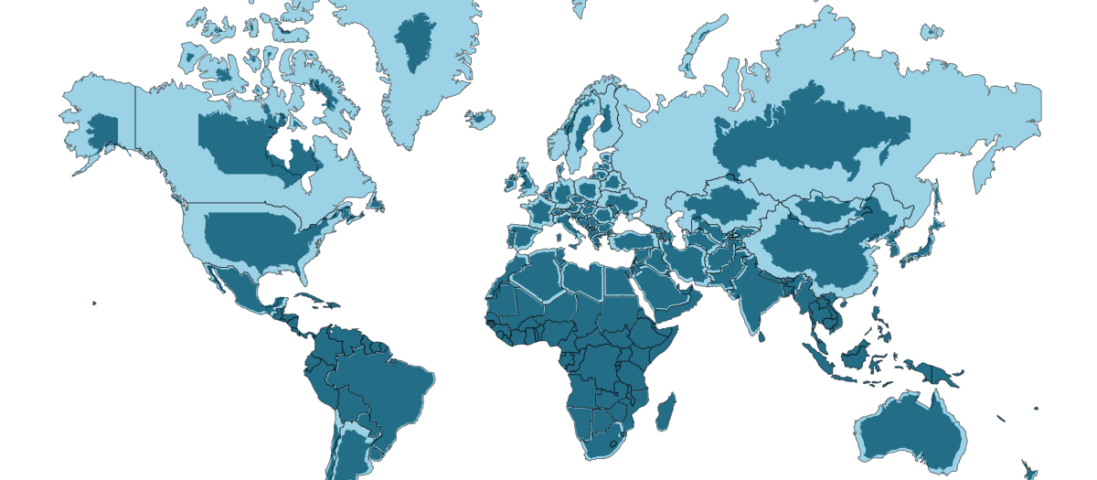Tamaño real de los países