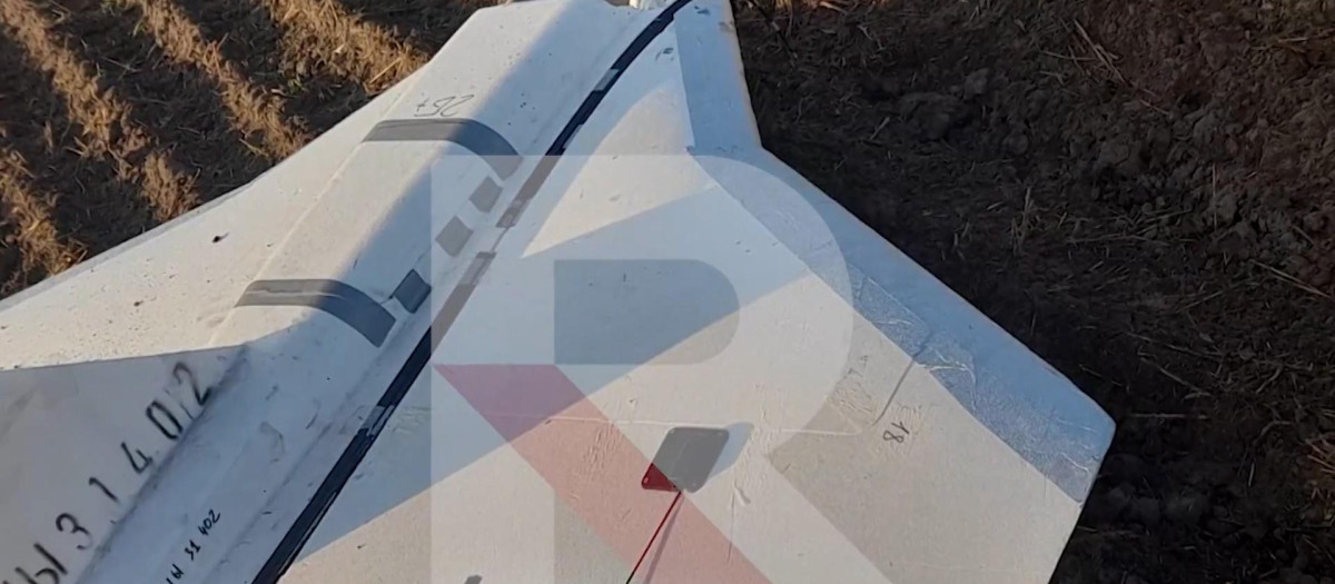 Restos de uno de los siete drones rusos derribados en Polonia