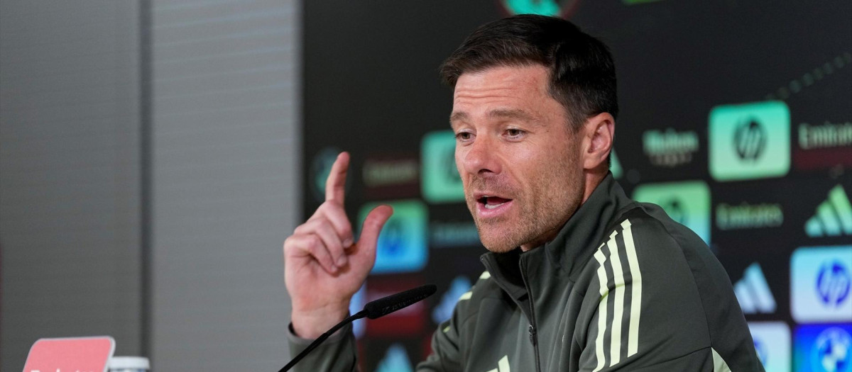 Xabi Alonso, durante la rueda de prensa previa al duelo frente a la Real Sociedad