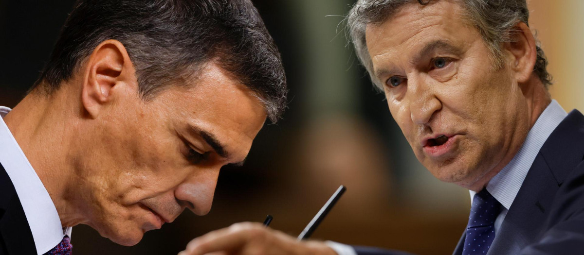 Fotomontaje de Pedro Sánchez y Alberto Núñez Feijóo