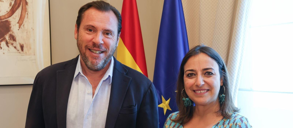Óscar Puente y Miriam Andrés, reunidos en el Ministerio, en 2024