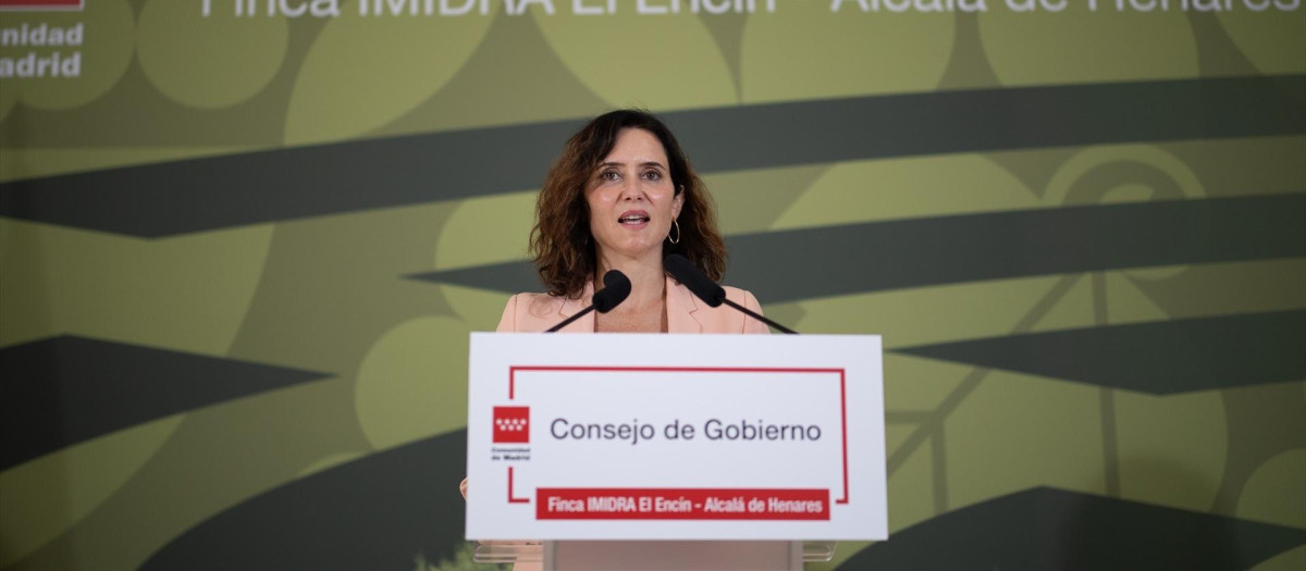 Ayuso tras el consejo de Gobierno de Alcalá de Henares