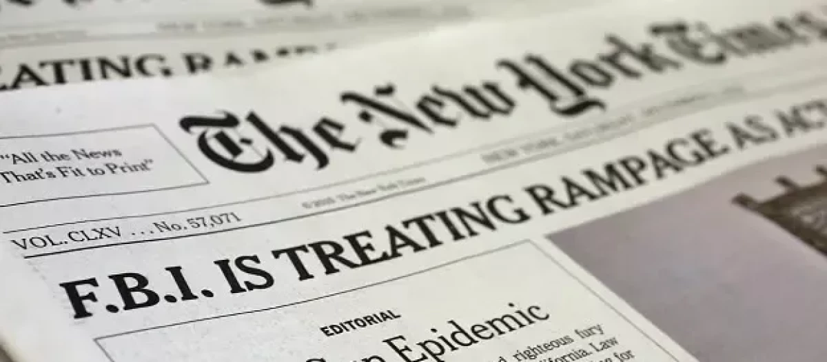 La portada del NYT, posiblemente el periódico más influyente del mundo