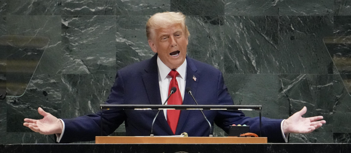 Trump durante su discurso en la ONU