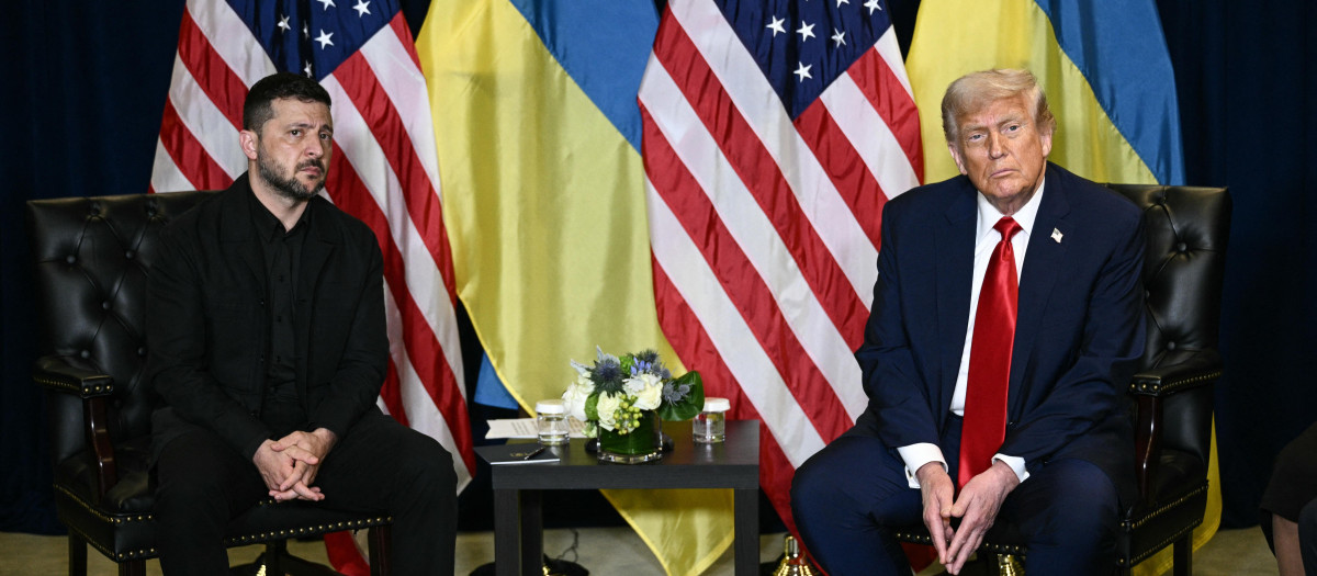 El presidente Volodímir Zelenski junto al presidente Donald Trump en el marco de la Asamblea General de la ONU