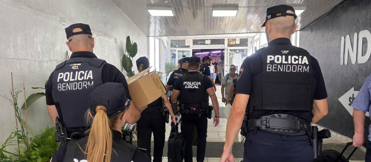 Imagen de la operación de la Policía Local de Benidorm.